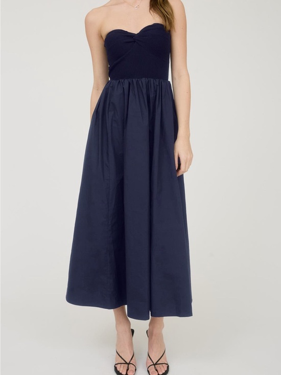 Dresses & Skirts - Strapless Navy Midi Dress